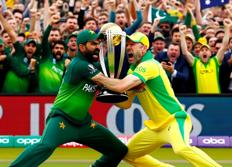 শিল্পির চোখে পাকিস্তান-অস্ট্রেলিয়ার লড়াই।
