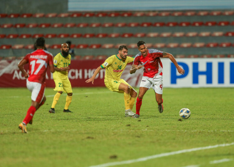 Bashundhara Kings (BAN) vs Maziya Sports & Recreation (MDV) during their AFC Cup 2021 Group D match at National Stadium on August 18, 2021 in Male, Maldives. Photo by Mohamed Sharhaan Waheed / Power Sport Images for The AFC