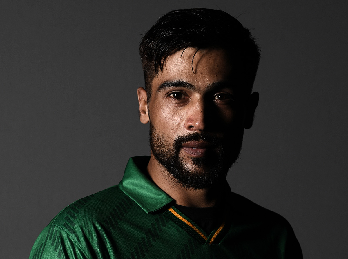 CARDIFF, WALES - MAY 03: Pakistan player Mohammad Amir pictured during a Pakistan Cricket head shot session at Sophia Gardens on May 03, 2019 in Cardiff, Wales. (Photo by Stu Forster/Getty Images)