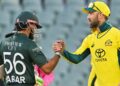 Australia's Glenn Maxwell (R) congratulates Pakistan's Babar Azam after their victory during the one-day international cricket match between Australia and Pakistan at Adelaide Oval in Adelaide on November 8, 2024. (Photo by Brenton EDWARDS / AFP) / -- IMAGE RESTRICTED TO EDITORIAL USE - STRICTLY NO COMMERCIAL USE -- (Photo by BRENTON EDWARDS/AFP via Getty Images)