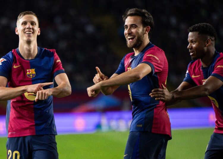 গোলের পর বার্সেলোনার খেলোয়াড়রা