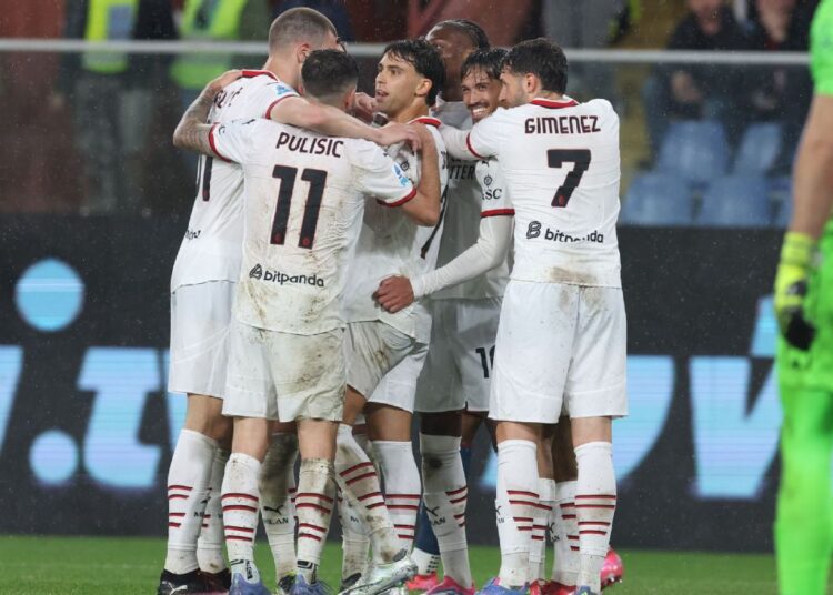 গোলের পর এসি মিলানের খেলোয়াড়রা