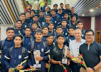 শ্রীলঙ্কায় অনুষ্ঠিত সাফ অনূর্ধ্ব-১৭ চ্যাম্পিয়নশিপে রানার আপ বাংলাদেশ দল