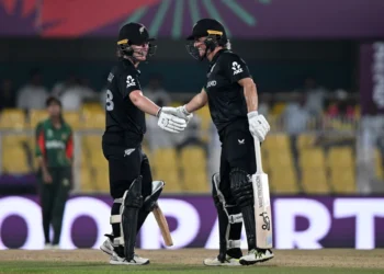 ৩৮ রানে তৃতীয় উইকেট হারানোর পর নিউজিল্যান্ডকে শতরানের জুটি উপহার দেন ব্রুক হ্যালিডে ও সোফি ডিভাইন।