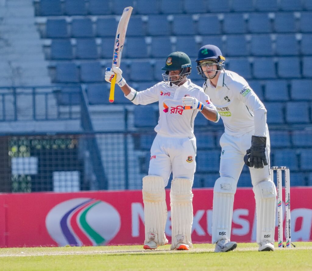 সাদমান-জয়ের জোড়া ফিফটিতে লাঞ্চ বিরতিতে বাংলাদেশ