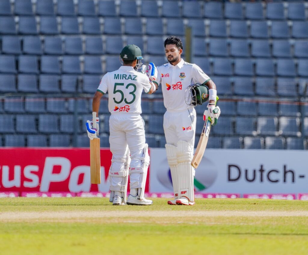 সিলেটে জয়ের পর শান্তর সেঞ্চুরিতে বাংলাদেশ ৫৬১/৭। সিলেট টেস্টে আয়ারল্যান্ডকে ২৮৬ রানে গুটিয়ে দিয়ে নিজেদের প্রথম ইনিংসে বড় রানের পথে বাংলাদেশ
