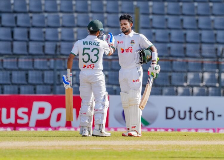 সিলেটে জয়ের পর শান্তর সেঞ্চুরিতে বাংলাদেশ ৫৬১/৭। সিলেট টেস্টে আয়ারল্যান্ডকে ২৮৬ রানে গুটিয়ে দিয়ে নিজেদের প্রথম ইনিংসে বড় রানের পথে বাংলাদেশ