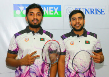 আন্তর্জাতিক ব্যাডমিন্টনের কোয়ার্টার ফাইনালে বাংলাদেশের জুটি, ছবি: সংগৃহীত