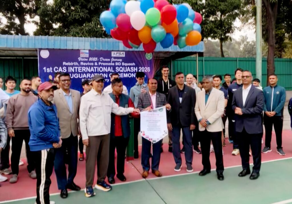 ৯ দেশের প্রতিযোগী নিয়ে ঢাকায় আন্তর্জাতিক স্কোয়াশ শুরু