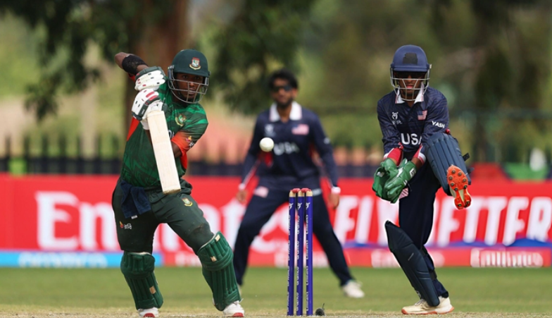 যুক্তরাষ্ট্রকে ৭ উইকেটে হারিয়ে সুপার সিক্সে বাংলাদেশ