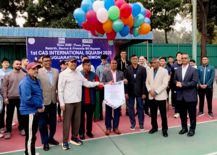 ৯ দেশের প্রতিযোগী নিয়ে ঢাকায় আন্তর্জাতিক স্কোয়াশ শুরু