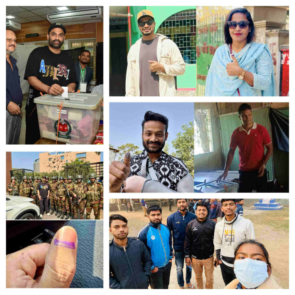 জাতীয় নির্বাচনে ভোট দিয়ে ক্রিকেটারদের উচ্ছ্বাস