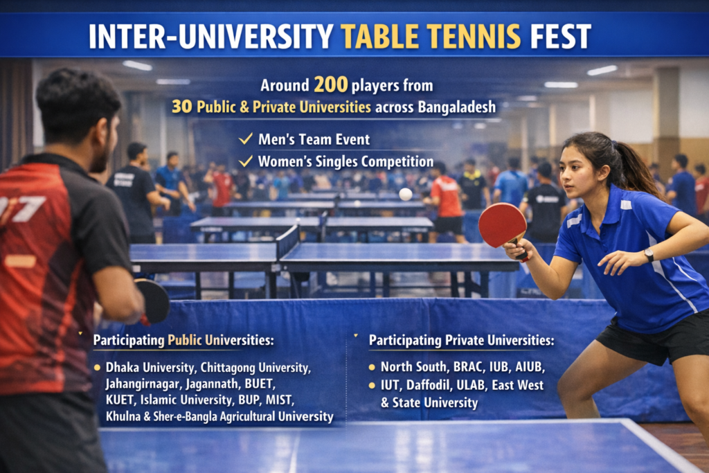 আন্তঃবিশ্ববিদ্যালয় টেবিল টেনিস ফেস্ট