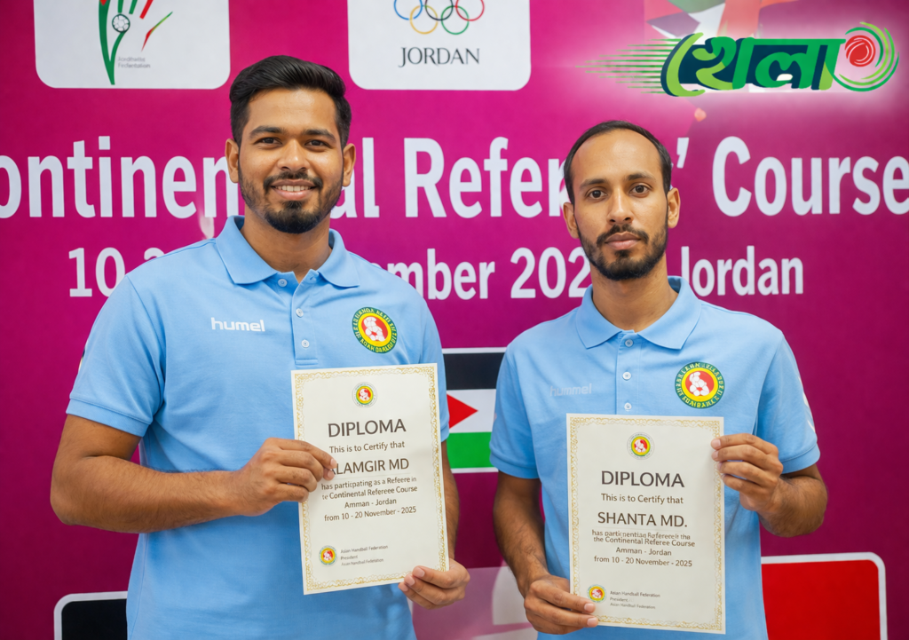 আন্তর্জাতিক অঙ্গনে জায়গা করে নিলেন দেশের দুই হ্যান্ডবল রেফারি