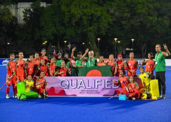 সিঙ্গাপুরকে ৩-১ গোলে হারিয়ে এশিয়ান গেমস হকি বাছাইয়ে বাংলাদেশের নারীরা।