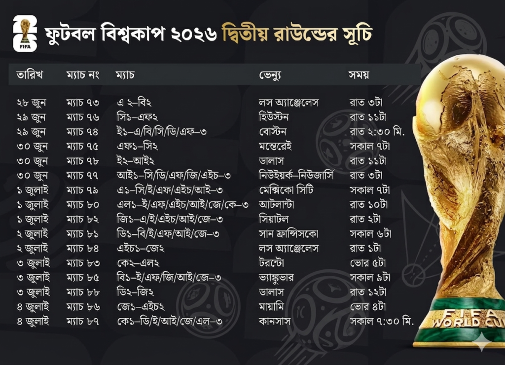 দেখে নিন বিশ্বকাপের চূড়ান্ত ৪৮ দল