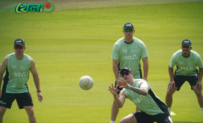 মিরপুরে প্রচণ্ড গরমে অনুশীলন করছে নিউজিল্যান্ড ক্রিকেট দল