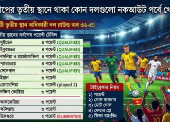 তৃতীয় স্থানে থাকা কোন দলগুলো