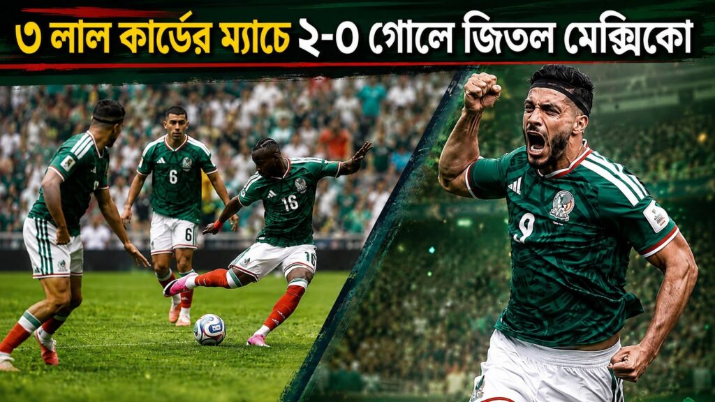 ৩ লাল কার্ডের ম্যাচে ২-০ গোলে জিতল মেক্সিকো