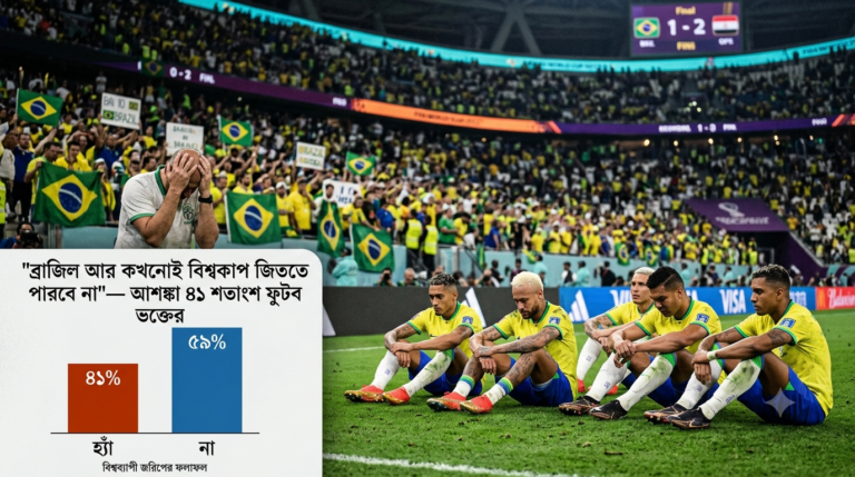 ব্রাজিল আর কখনোই বিশ্বকাপ জিততে পারবে না” আশঙ্কা ৪১ শতাংশ ফুটবল ভক্তের