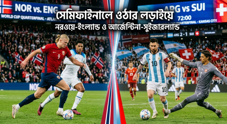 সেমিফাইনালে ওঠার লড়াইয়ে নরওয়ে-ইংল্যান্ড ও আর্জেন্টিনা-সুইজারল্যান্ড